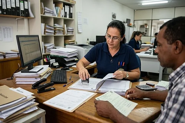 Despachante em Itacoatiara realizando serviço para cliente.